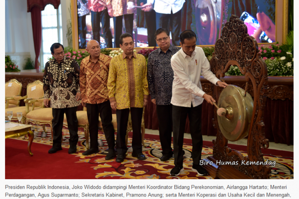 Presiden Jokowi Saat Membuka Raker KEMENDAG 2020